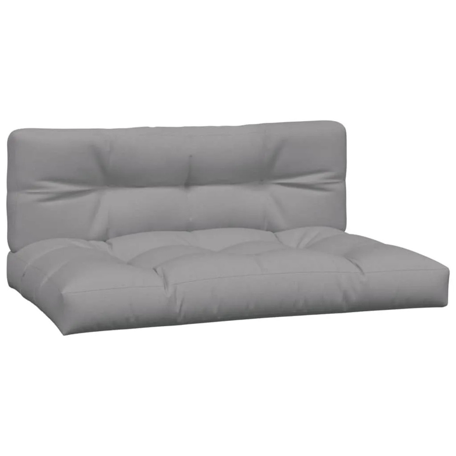 vidaXL Palettenkissen 2-teiliges Set aus Polyester in Grau, wasserabweisend und UV-beständig - Bild 2