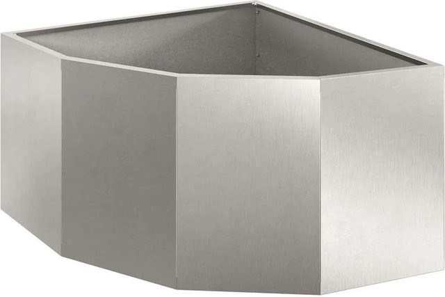 vidaXL Eckpflanzer aus Edelstahl in Silber, B/T/H: 60 x 60 x 35 cm - Bild 1