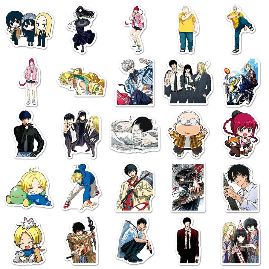Bandai Sakamoto Days Anime Cartoon Aufkleber Set für Helm Handy Laptop und Gitarre, Multicolor - Bild 3