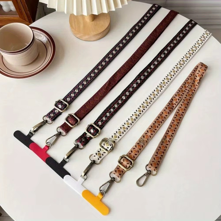 Aly Stickerei-Handy-Lanyard im ethnischen Stil, verstellbares Umhängebands mit Anti-Verlust-Funktion, Multicolor - Bild 3