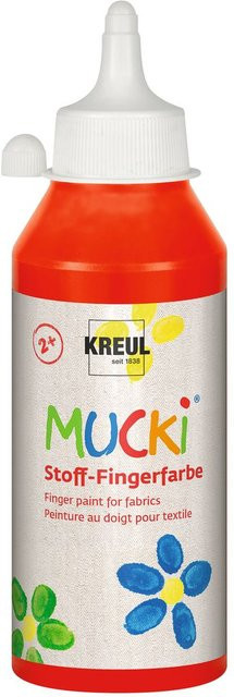 MUCKI Stoff-Fingerfarbe Rot 250 ml ab 2 Jahren - Bild 1