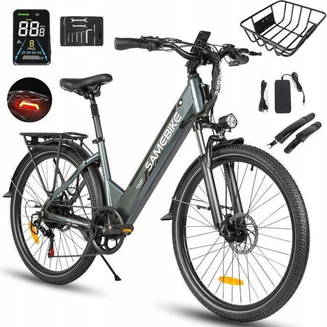 Samebike Elektrofahrrad A01 Pro in Grau mit 500W Motor und 15Ah Akku - Bild 1