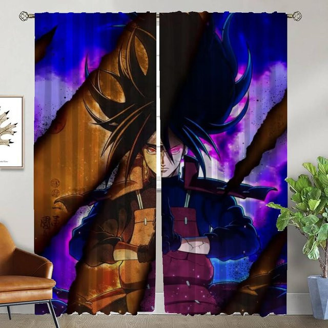 Narutoes Halloween Dekoration Raumvorhänge für Wohnzimmer und Innenräume, 2er-Set, Mehrfarbig, Breite: 50 cm, Höhe: 70 cm - Bild 1