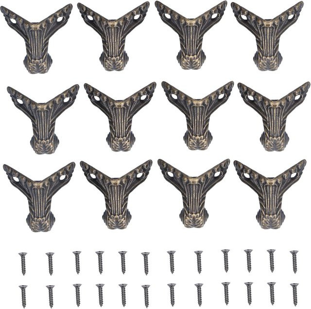 12 Stück TOMTOP Schmuckschatullenbeine aus Messinglegierung in Gold für Holzkisten - Bild 1