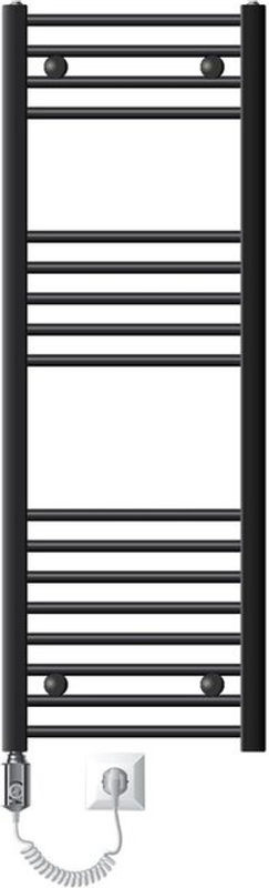 LuxeBath Badheizkörper Sahara Anthrazit gebogen mit Heizstab 900W und Seitenanschluss H: 120 cm, B: 40 cm - Bild 2