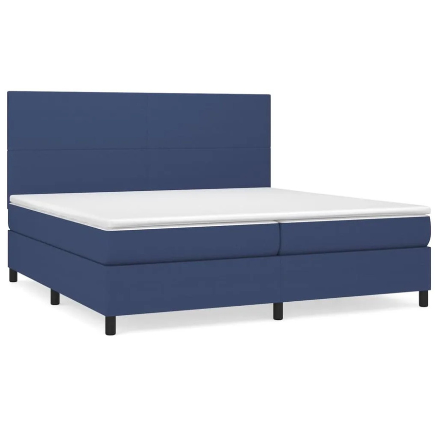 vidaXL Boxspringbett Hybrid mit Matratze und Taschenfederkern in Blau, B/T: 200 x 200 cm - Bild 2