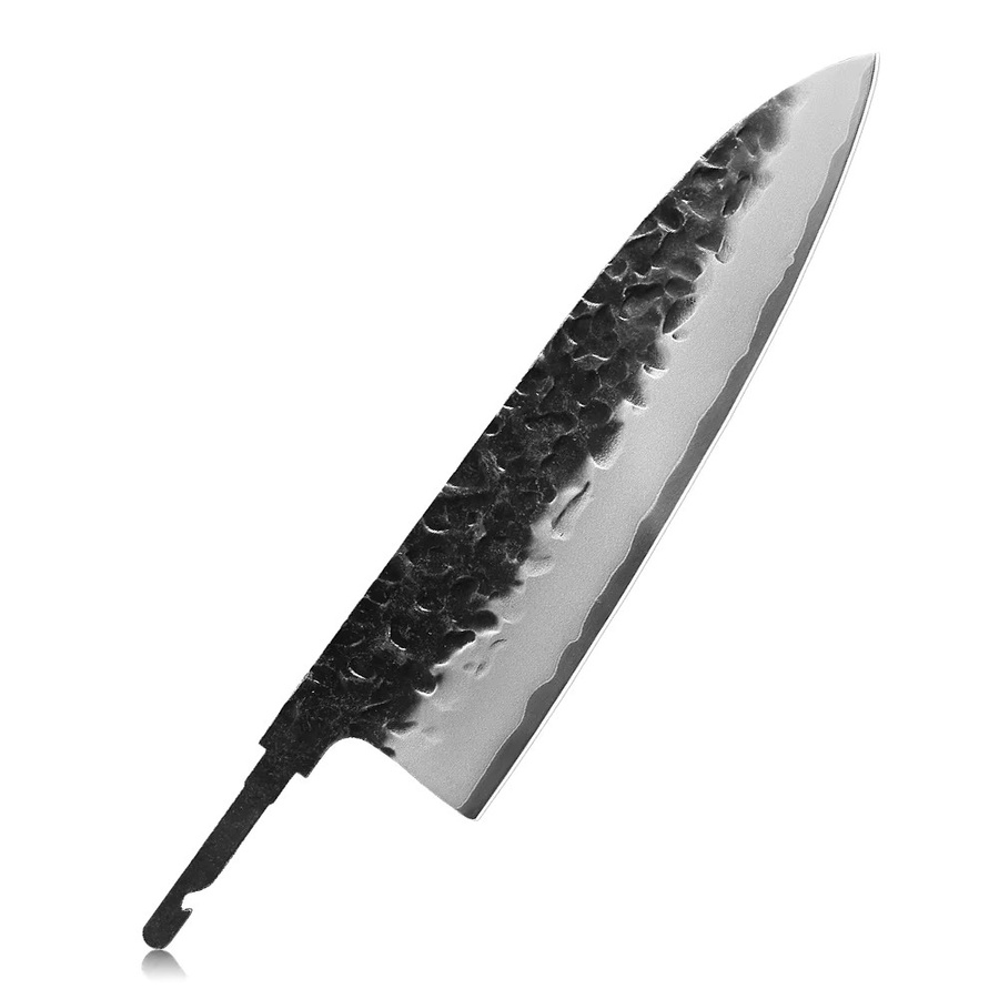 HUAYIGRAND 8,2-Zoll Chefmesser aus dreischichtigem Verbundstahl, handgeschmiedete leere Klinge in Silber, Full Tang für DIY-Projekte - Bild 4