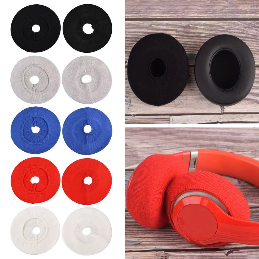 Staubschützende Ohrpolster aus gestricktem Stoff für Beats Solo 2/3 und Studio 2/3 Kopfhörer, 1 Paar, Blau/Mehrfarbig - Bild 3