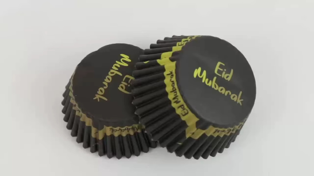 50er Set Eid Mubarak Cupcake Papierförmchen für Ramadan Dekorationen - Bild 5