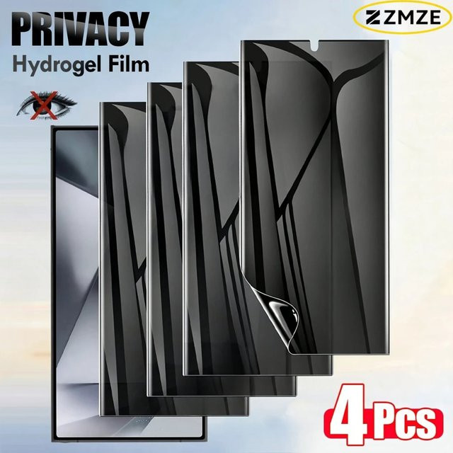 4er-Pack Anti-Spionage Hydrogel-Displayschutz für Samsung Galaxy S26 S25 S24 S23 S22 S21 Ultra Edge FE Plus Privatsphäre-Schutzfolie - Bild 1