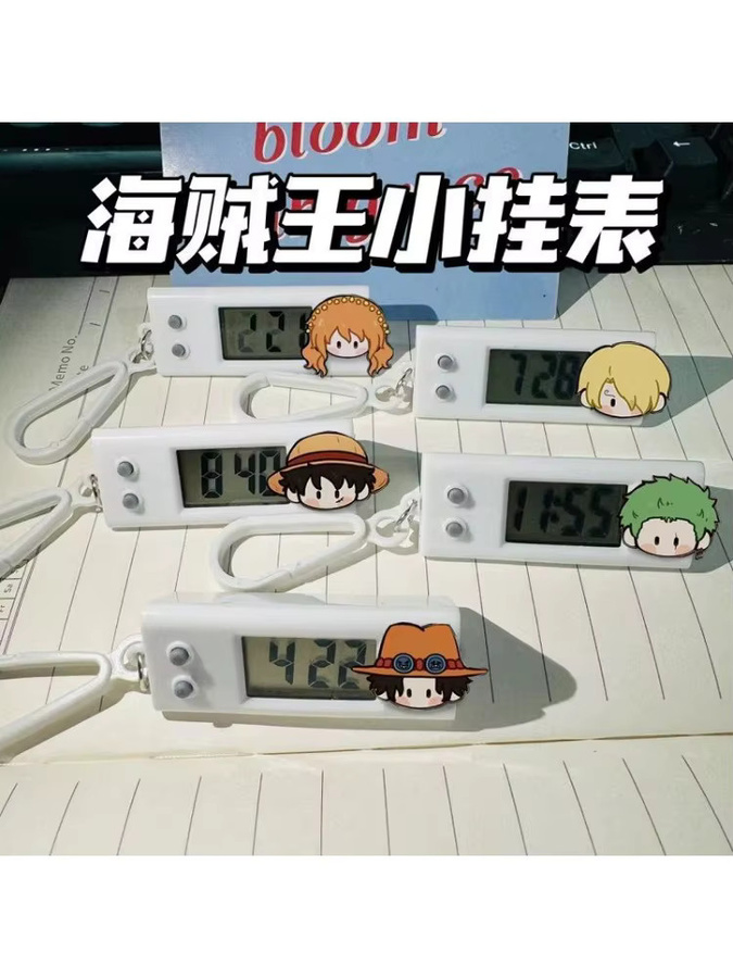 Bandai One Piece Chibi Anime Digitale Quartz-Taschenuhr und Wanduhr in Weiß - Bild 2