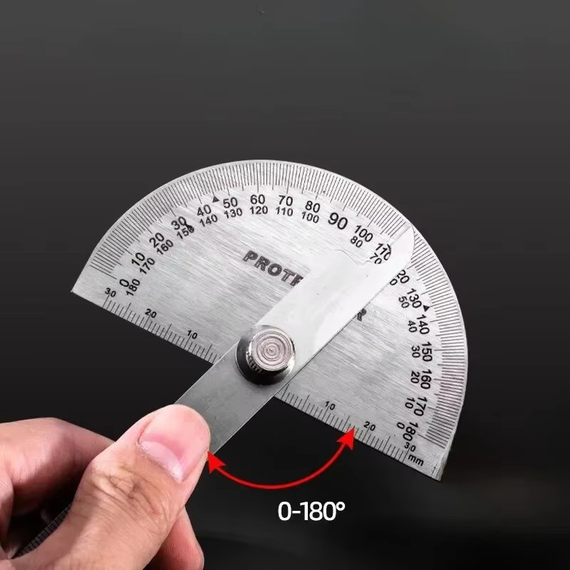 Goniometer Winkelmesser aus Edelstahl in Silber für Zimmerei und präzise Winkelmessungen - Bild 2