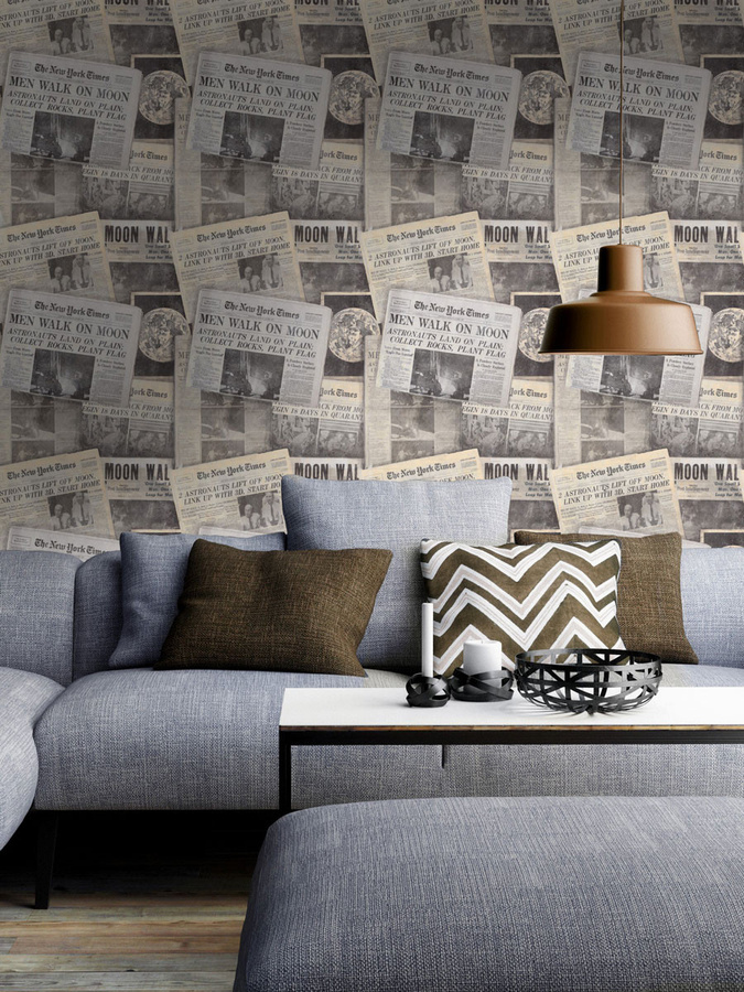 MINDTHEGAP Tapete Moonwalker WP20015 in Beige und Multicolour mit Vintage- und Abstract-Design - Bild 1