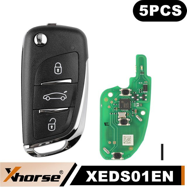Xhorse VVDI2 XEDS01EN DS Universal Super Remote Wireless Schlüssel Set mit XT27 und XT27A66 Super Chip in Schwarz, 5er Pack - Bild 1