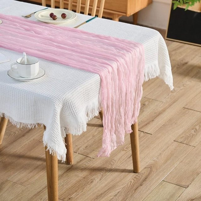 Boho Tischläufer Jinyou in Light Pink, rechteckig, B/H: 88,9 x 177,8 cm - Bild 1