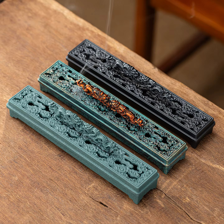 Exquisite Räucherbox aus Metall mit Drachen-Design für deine Tischdekoration - Bild 3