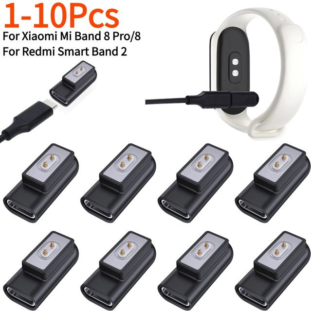 Magnetischer USB-Typ-C-Ladeadapter für Xiaomi Mi Band 8 Pro und Redmi Smart Band 2 in Schwarz - Bild 1