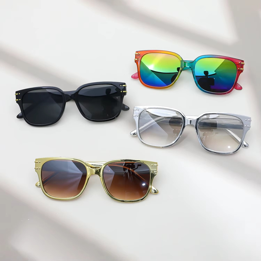 Sonnenbrille, quadratisch, Vollrand, Krokodil, multicolour, Unisex, Kunststoff - Bild 1