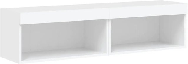vidaXL TV-Schränke mit LED-Leuchten, 2er-Set, Weiß, B/T/H: 60 x 30 x 30 cm - Bild 1