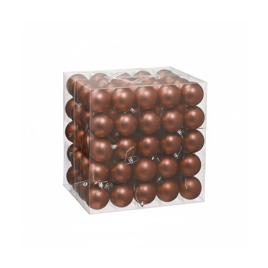 Relaxdays Weihnachtskugeln 100er Set aus Polystyrol in Braun Matt, Durchmesser: 7 cm - Bild 2