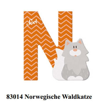 Sevi Holzbuchstabe Buchstabe N Norwegische Waldkatze - Bild 1