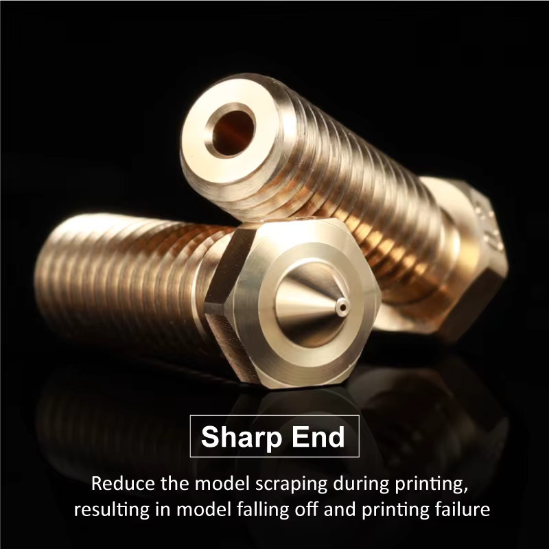 Mellow NF-V6 Vulkan Düse aus Messing für E3D Vulkan Hotends, Farbe Gold, passend für 1,75 mm Filament, Durchmesser 0,4-1,2 mm - Bild 2