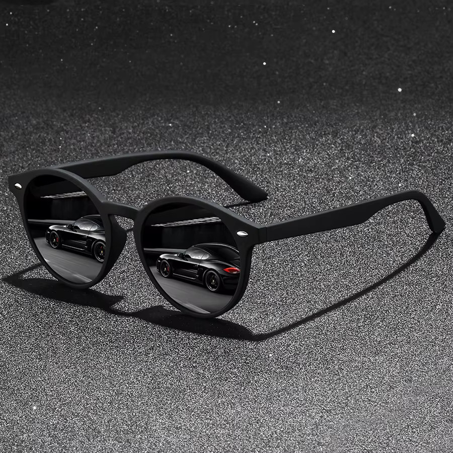 WSZ Sonnenbrille, rund, Vollrand, Metall, schwarz, Unisex - Bild 2