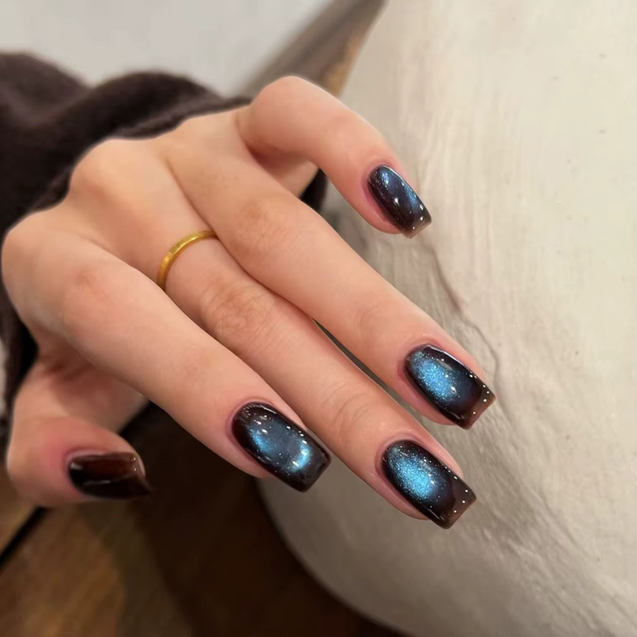 SHAKA Katzenaugen-Nagellack, Schimmernd, Braun Blau - Bild 4