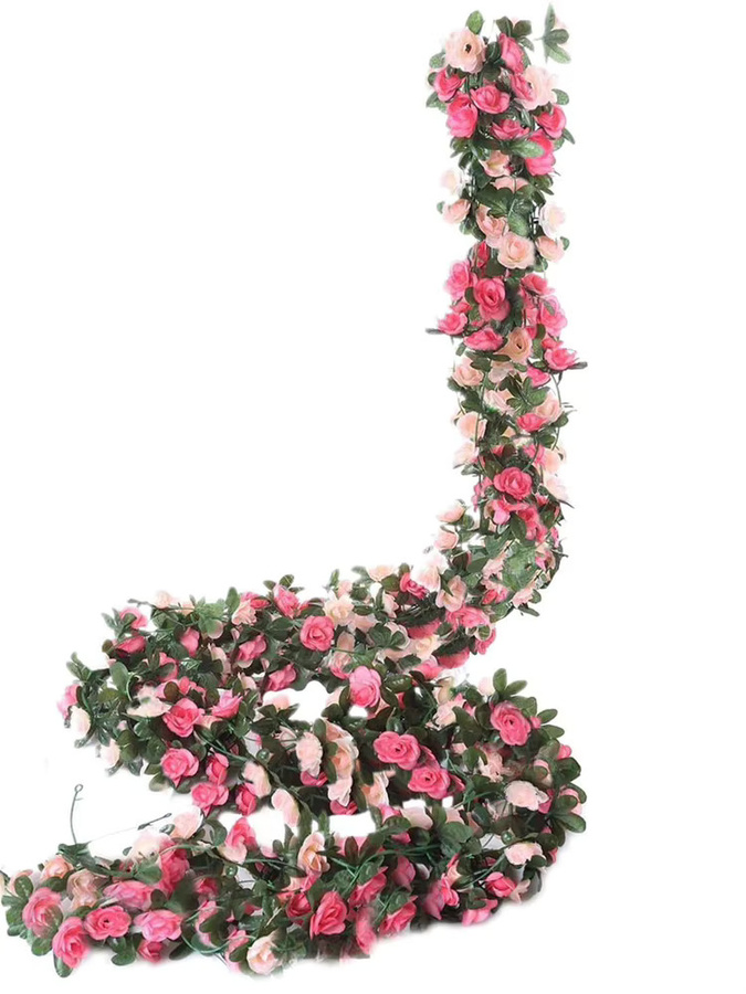 ZQCY Künstliche Rosen-Girlande in Rot und Pink für Hochzeiten und Dekorationen - Bild 4