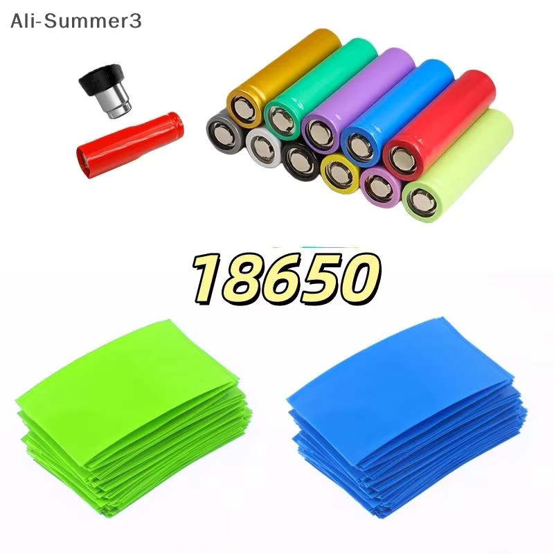 100 Stück selbstklebende Isolator-Schrumpfschläuche aus PVC als Batteriefolie für 18650 Lithium-Batterien, sortiertes Kit in Grün und Mehrfarbig - Bild 2
