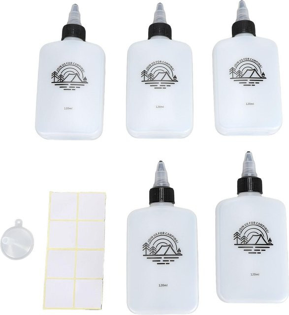 5er Set Fishine Ölspender aus Kunststoff, auslaufsicher und tragbar, Farbe: Weiß, 120 ml pro Flasche - Bild 1