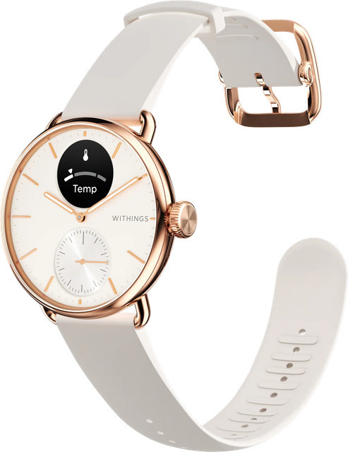 Withings Hybrid-Smartwatch, 37 mm, Weiß, Edelstahl, Unisex - Bild 1