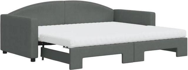 vidaXL Ausziehbares Tagesbett mit Matratze in Dunkelgrau, modernes Design mit Schaumstofffüllung, B/T/H: 213 x 90 x 75 cm - Bild 1