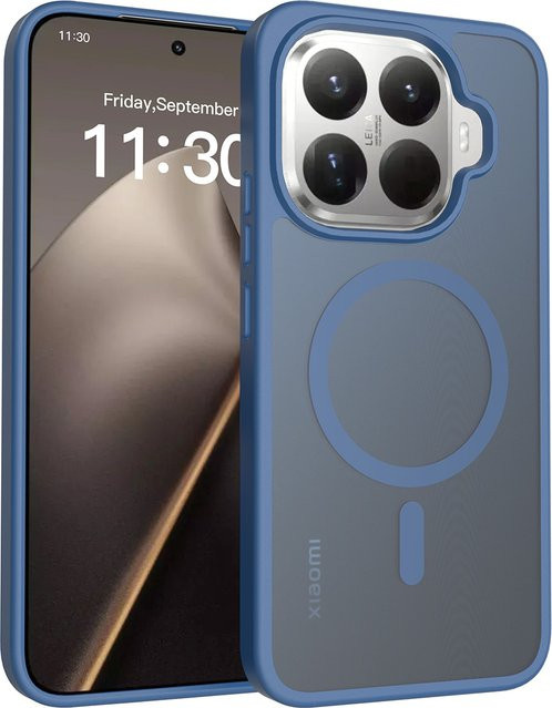 Magnetische Schutzhülle für Xiaomi 17 15T Pro Max mit mattem PC-Hartschalen-Design und Silikonrahmen für MagSafe in Transparent, Pink oder Blau - Bild 1