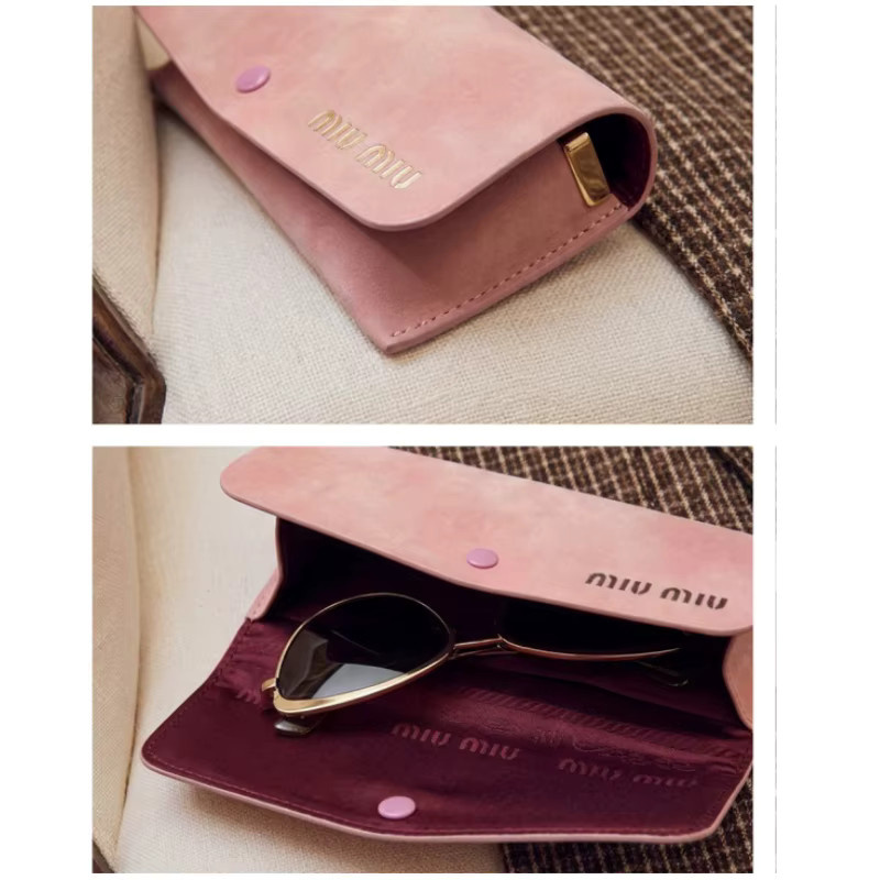 Miu Miu Brillenetui Leder, Rosa - Bild 3