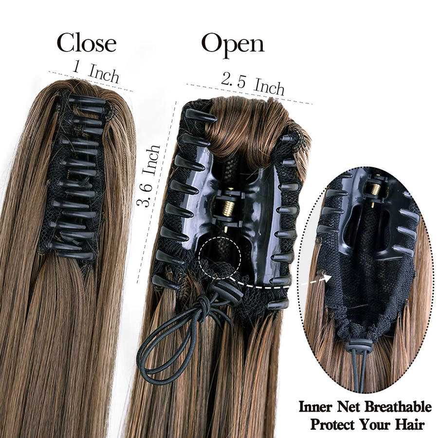 BUDABUDABUDA Pferdeschwanz-Haarverlängerung, blond, synthetisch, Damen - Bild 3