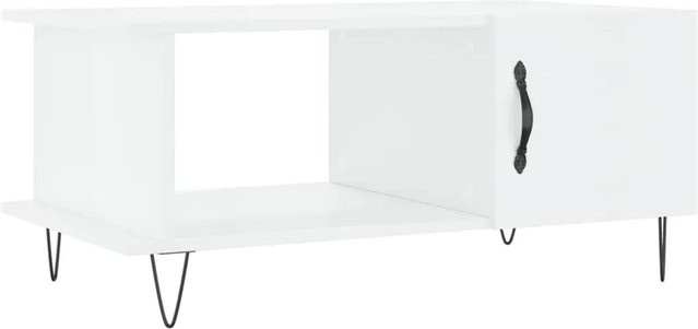 vidaXL Couchtisch in Hochglanz-Weiß aus Holzwerkstoff, rechteckig, B/T/H: 90 x 50 x 40 cm - Bild 1