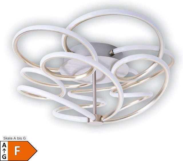 Näve LED-Deckenleuchte Rizado in Silber, B/H/T: 57 x 20 x 57 cm - Bild 1