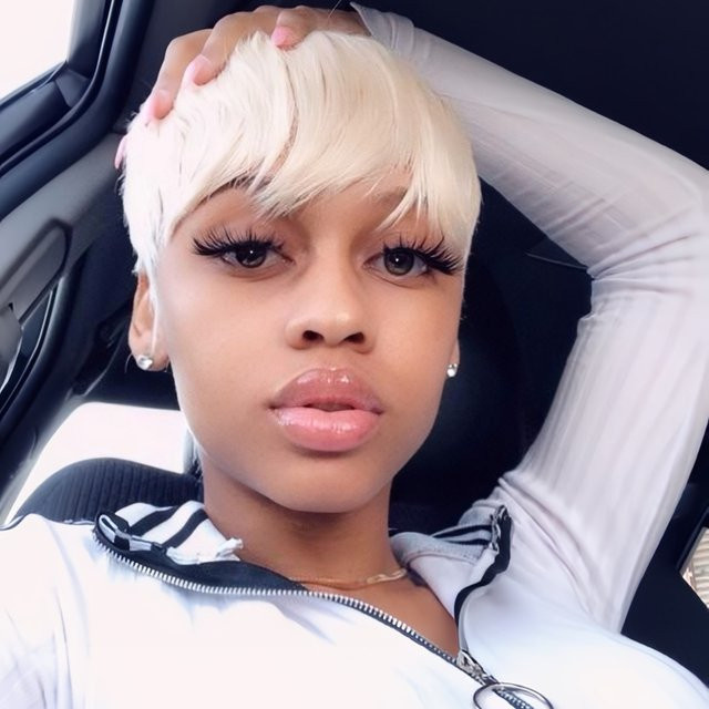 XRANB Pixie-Perücke mit Pony, blond, kurzes Kunsthaar, Damen - Bild 1