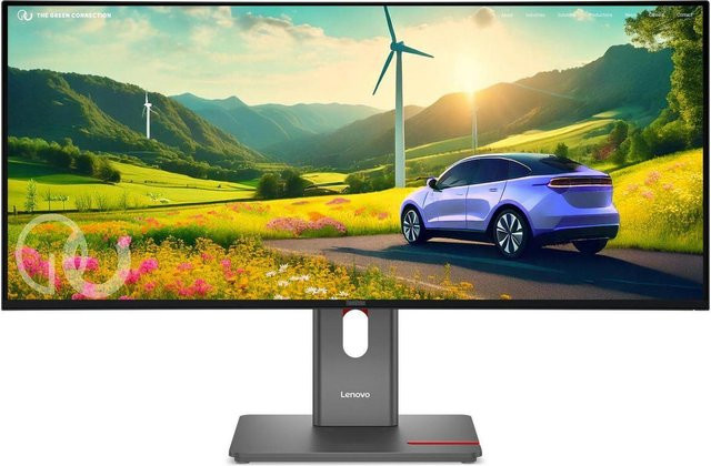 Lenovo ThinkVision P34WD-40 34 Curved UWQHD Monitor in Schwarz mit HDMI, DisplayPort, USB-C und Ethernet/LAN - Bild 1