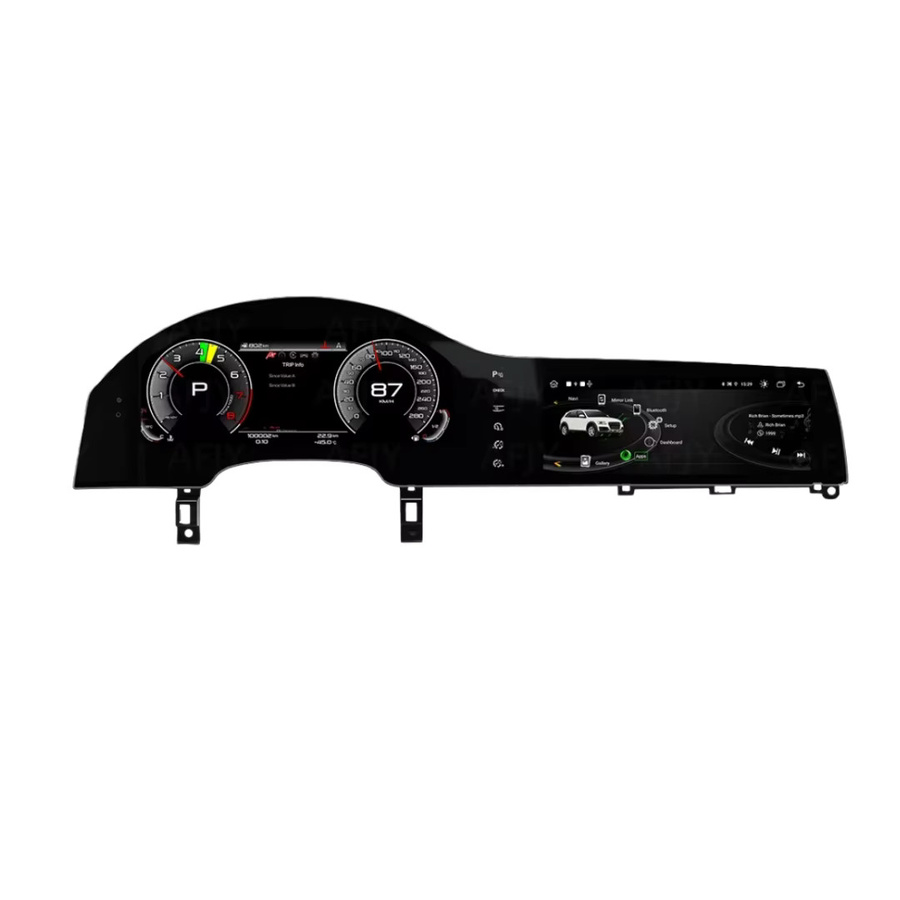 YANFU Android 14 Multimedia Dashboard LCD Digital Instrument Tacho mit Dual Screen und CarPlay für Audi Q7 4L 2005-2018, Schwarz - Bild 6