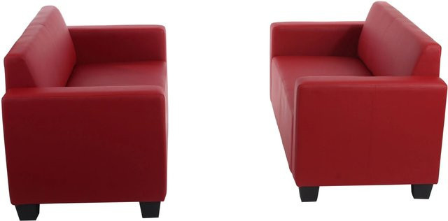MCW Sofa-Garnitur Moncalieri 2er-Set aus Kunstleder in Rot - Bild 2