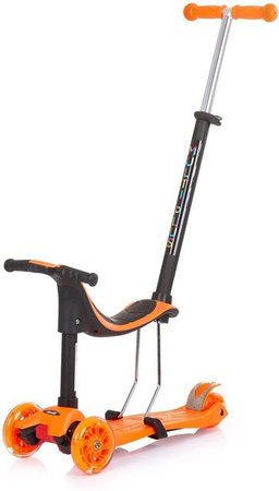 Chipolino Kinderroller 3 in 1 Multi Plus in Orange mit LED-Lichtern als Laufrad und Roller mit höhenverstellbarer Funktion