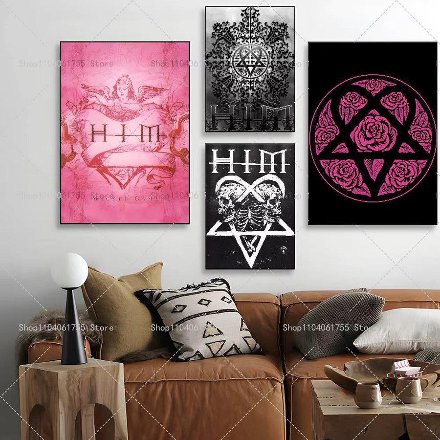 Rock Band H-HIM Poster, selbstklebender und wasserfester Kunstdruck als Wanddekoration in Mehrfarbig, B/H: 15,0 x 10,0 cm - Bild 3