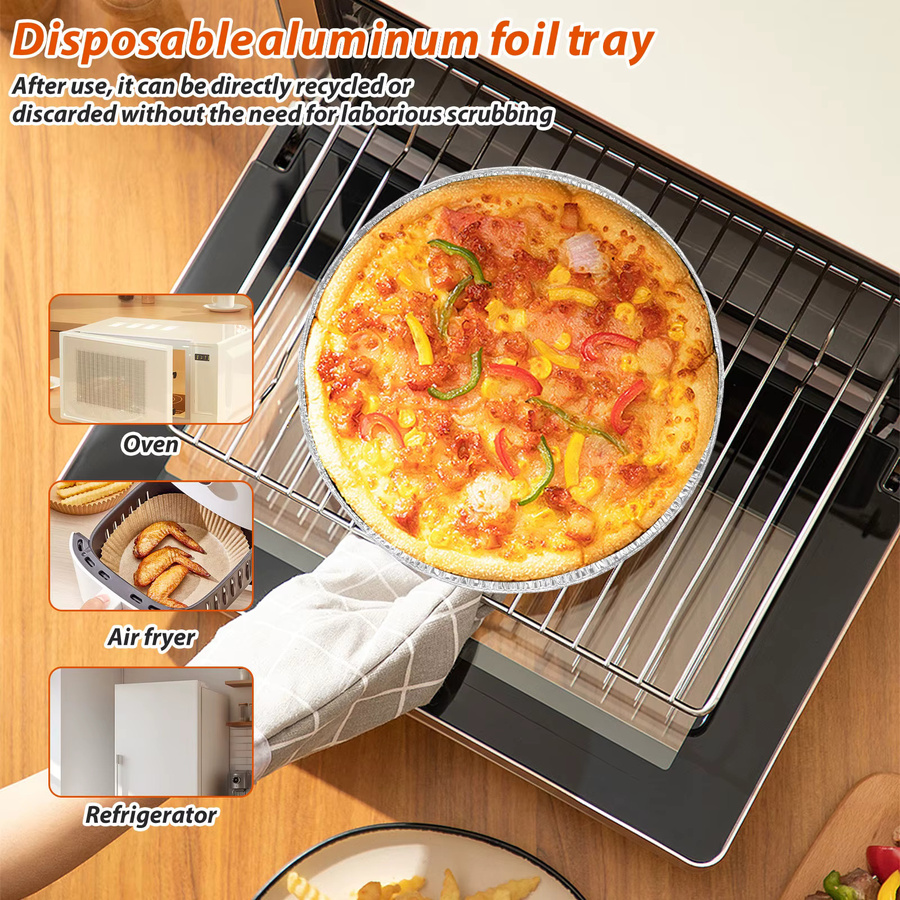Willstar 20er Set Einweg Pizza Tabletts aus Aluminium, Rund, Silber, Durchmesser: 30,48 cm - Bild 2