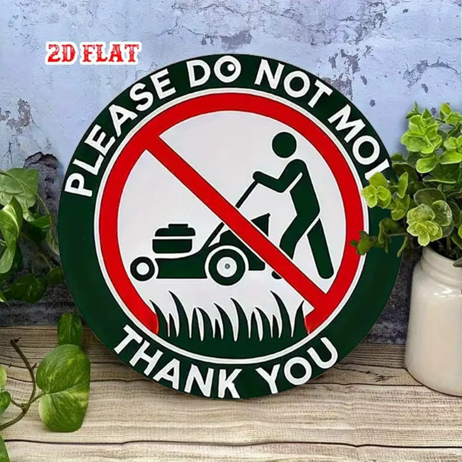 CIFbuy Vintage Do Not Mow Metallschild aus Aluminium für den Außenbereich, Rund, Mehrfarbig, Durchmesser: 20 cm - Bild 3