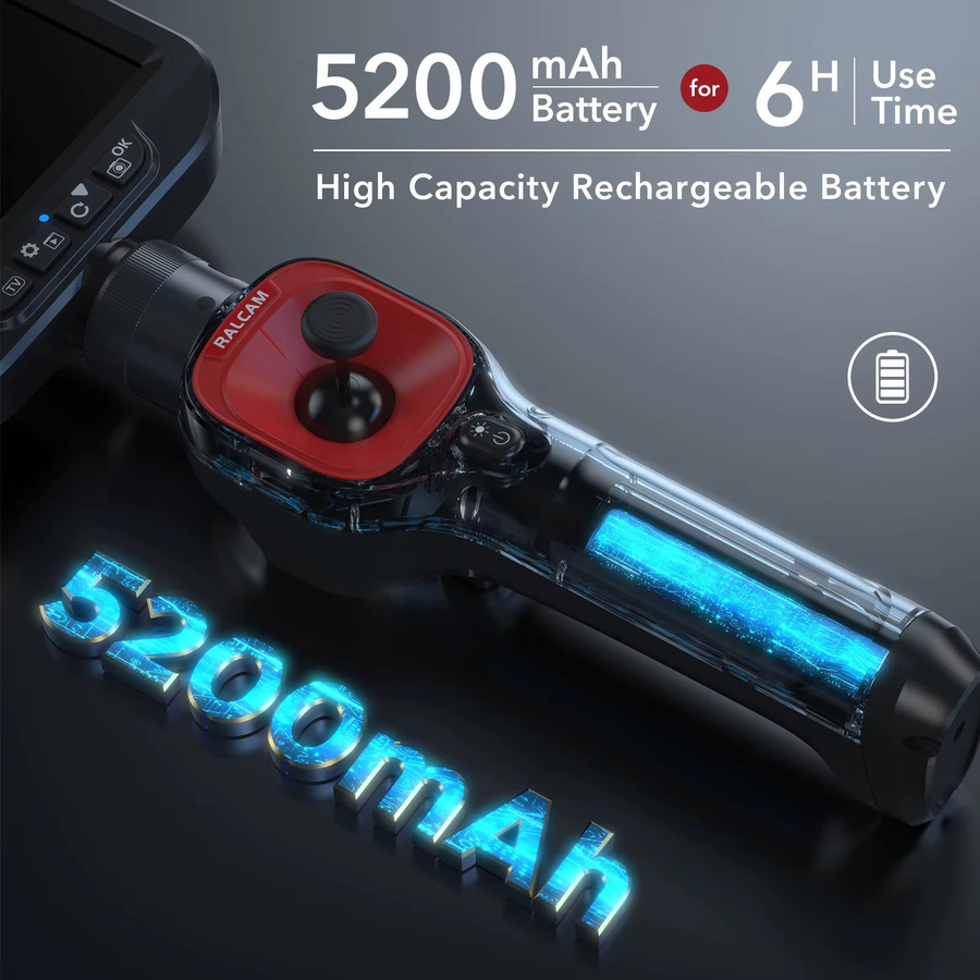 RALCAM Industrie-Endoskop mit 4,3-Zoll-HD-Bildschirm und 4-Wege-Lenkung, 3,9 mm Kamera für die Inspektion von Autoteilen und Kanälen, Schwarz - Bild 3