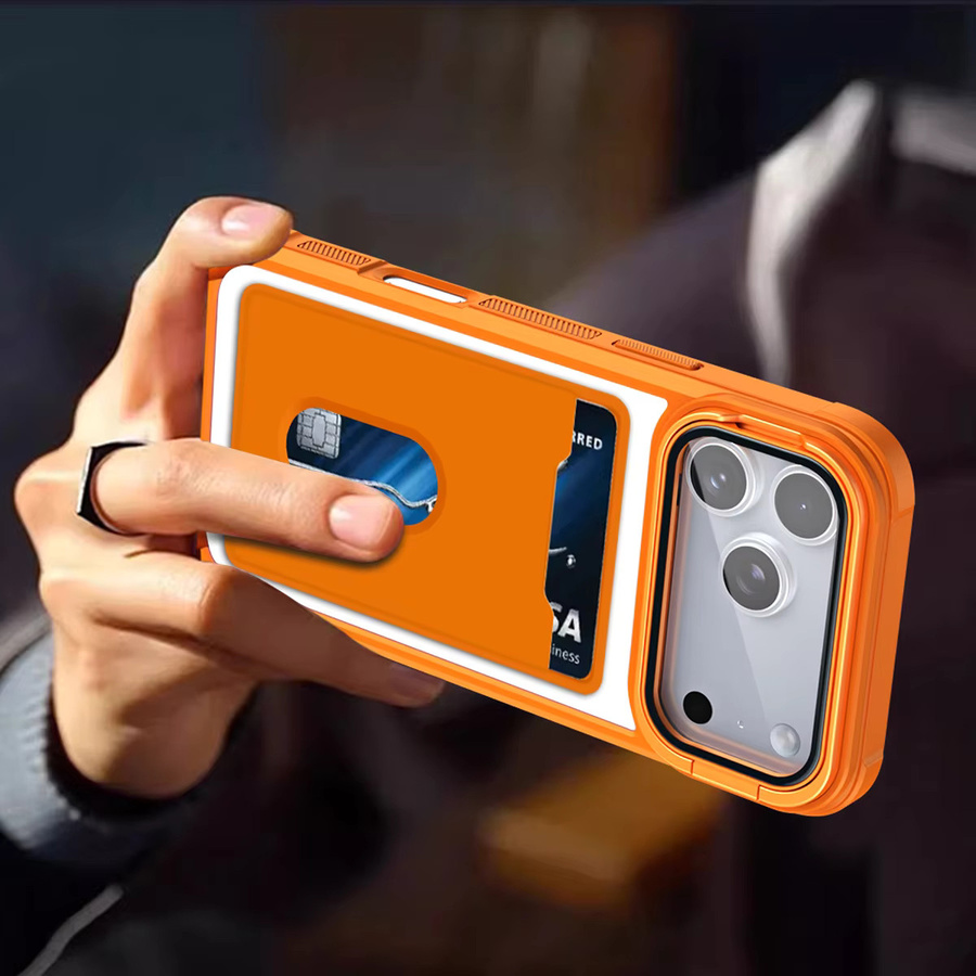 szHAIyu Transparente Handyhülle mit Acryl-Kartenhalter und Kameraständer für iPhone 11 bis iPhone 17 Air Pro Max, stoßfeste Schutzhülle - Bild 3
