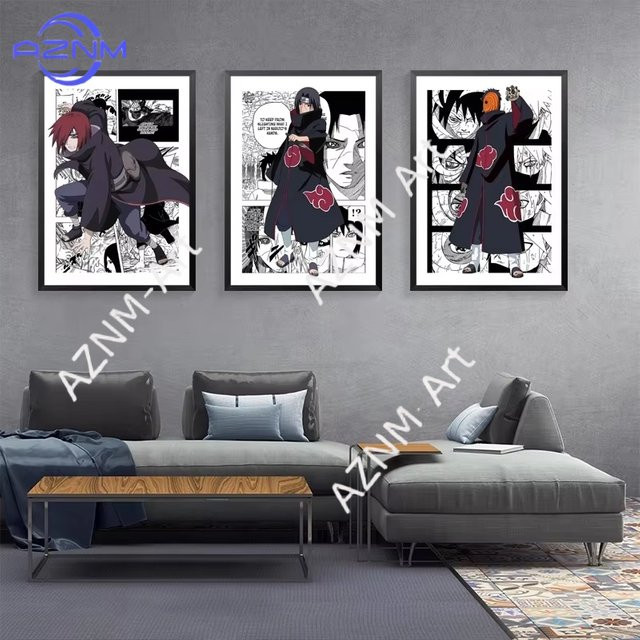 KAYOU Anime Naruto und Sasuke Wandbild als Poster für dein Kinderzimmer oder Wohnheim, mehrfarbig - Bild 1