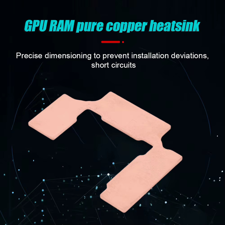 ANENG Kupfer Kühlkörper für GPU RAM mit 386,4 W/m.k Wärmeleitfähigkeit in Gold für RTX 3080 und RX GPU Kühlung inklusive Thermopad - Bild 2